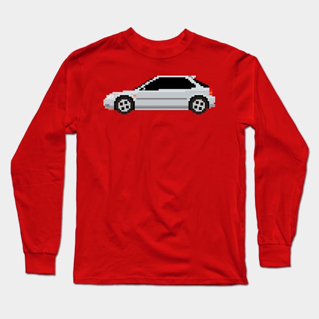 Honda Civic EK Pixelart Long Sleeve T-Shirt by retsbor10@comcast.net